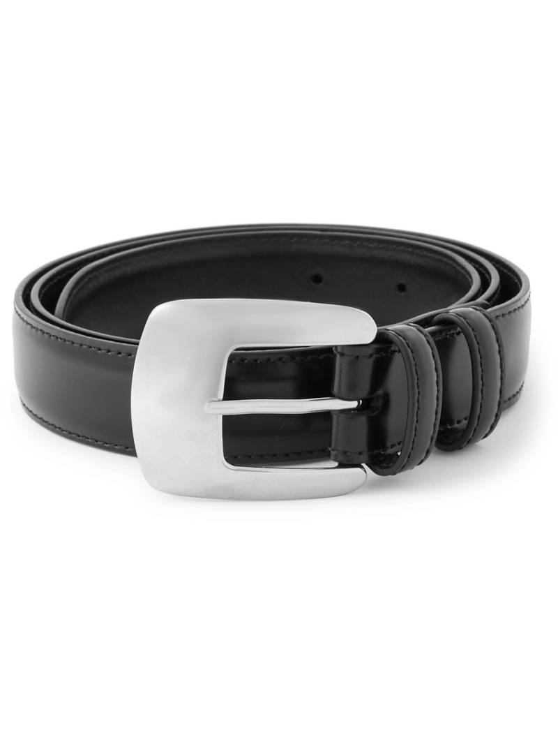 CELINE - 2.5cm Glossed-Leather Belt - Men - Black - EU 85 von CELINE