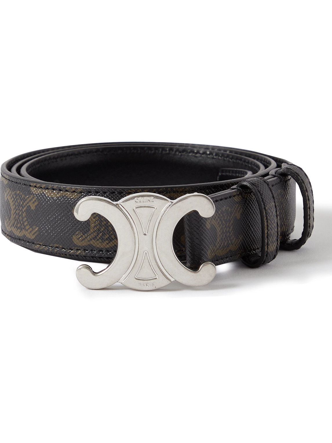 CELINE - 2.5cm Triomphe Leather Belt - Men - Black - EU 85 von CELINE