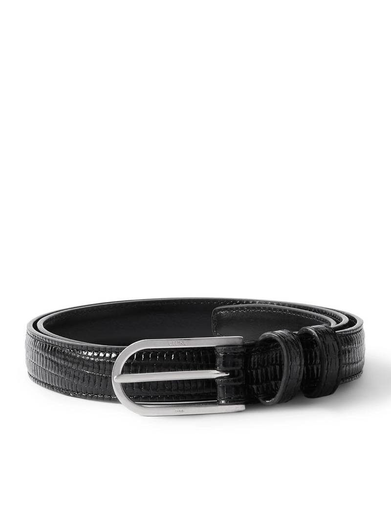 CELINE - 2cm Lizard-Effect Leather Belt - Men - Black - EU 90 CELINE - 2cm Lizard-Effect Leather Belt - Men - Black - EU 90 von CELINE