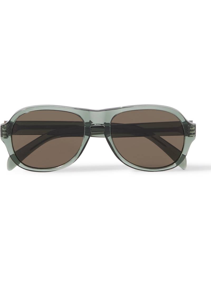 CELINE - Black Frame 56 Aviator-Style Acetate Sunglasses - Men - Green von CELINE