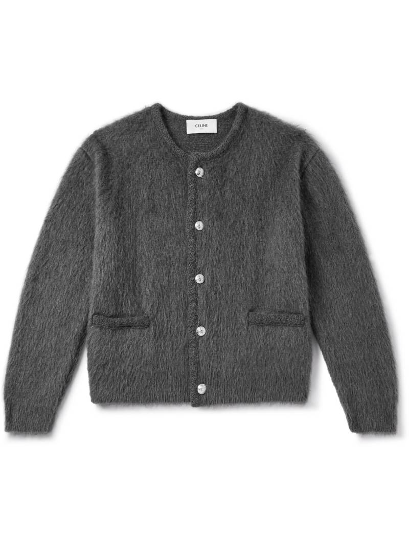 CELINE - Brushed Mohair-Blend Cardigan - Men - Gray - XXL von CELINE