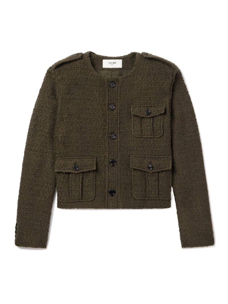 CELINE - Cashmere-Blend Bouclé Jacket - Men - Green - IT 54 von CELINE