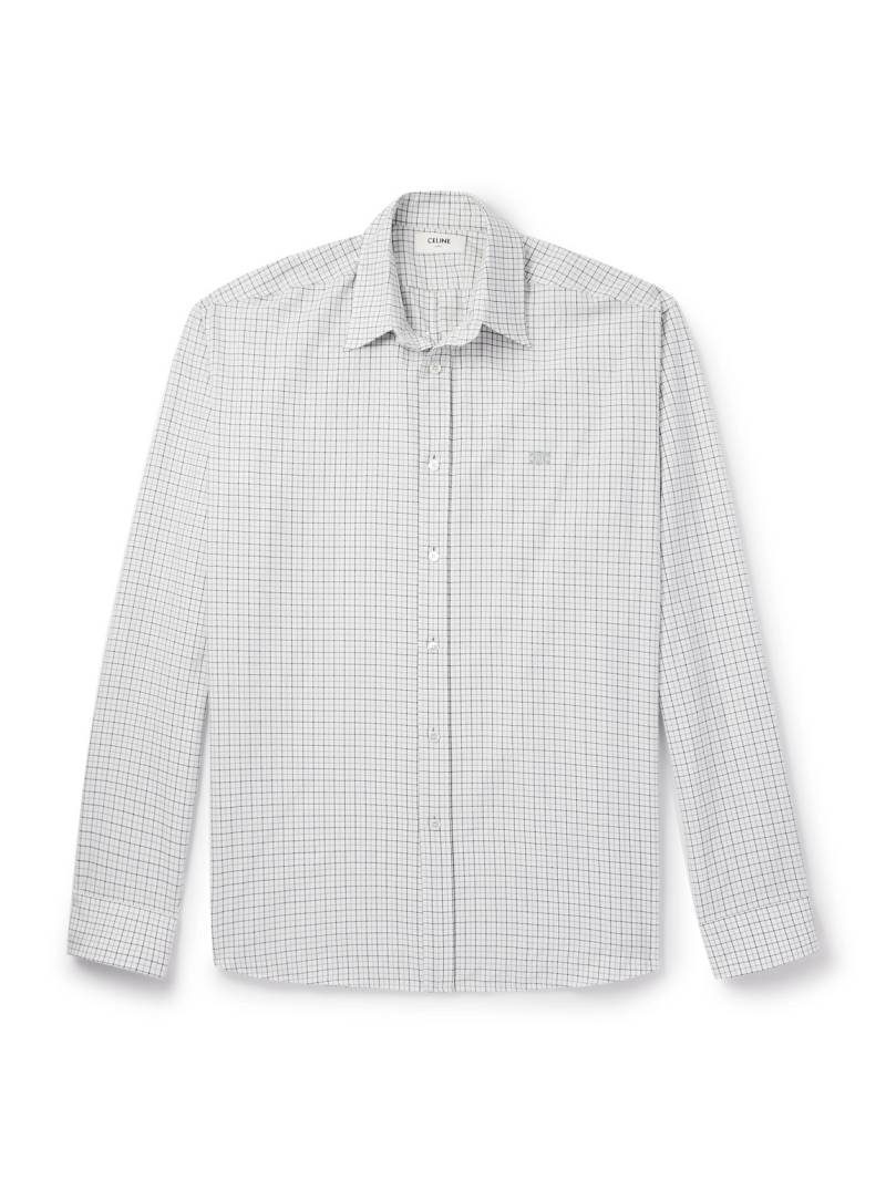 CELINE - Checked Cotton-Twill Shirt - Men - Gray - EU 37 von CELINE