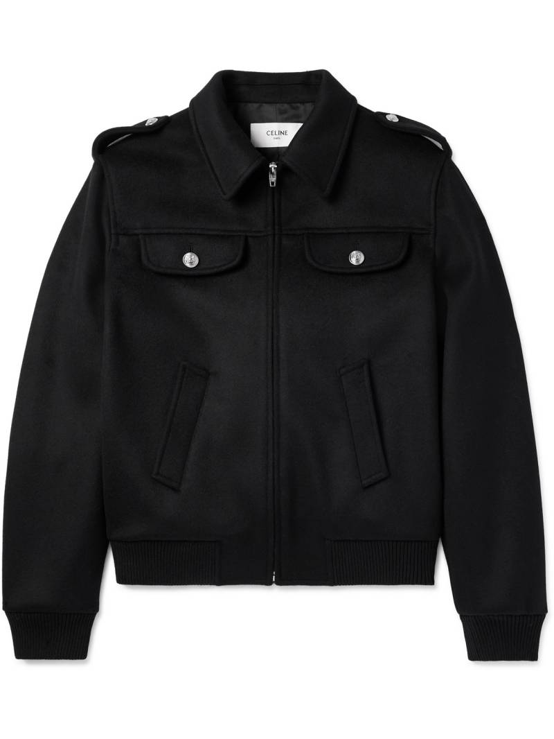 CELINE - Embellished Cashmere Bomber Jacket - Men - Black - IT 54 von CELINE