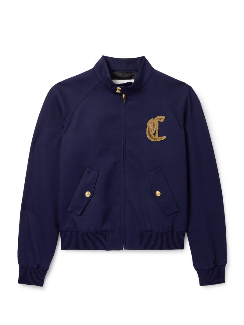 CELINE - Embroidered Wool-Twill Blouson Jacket - Men - Blue - IT 46 von CELINE