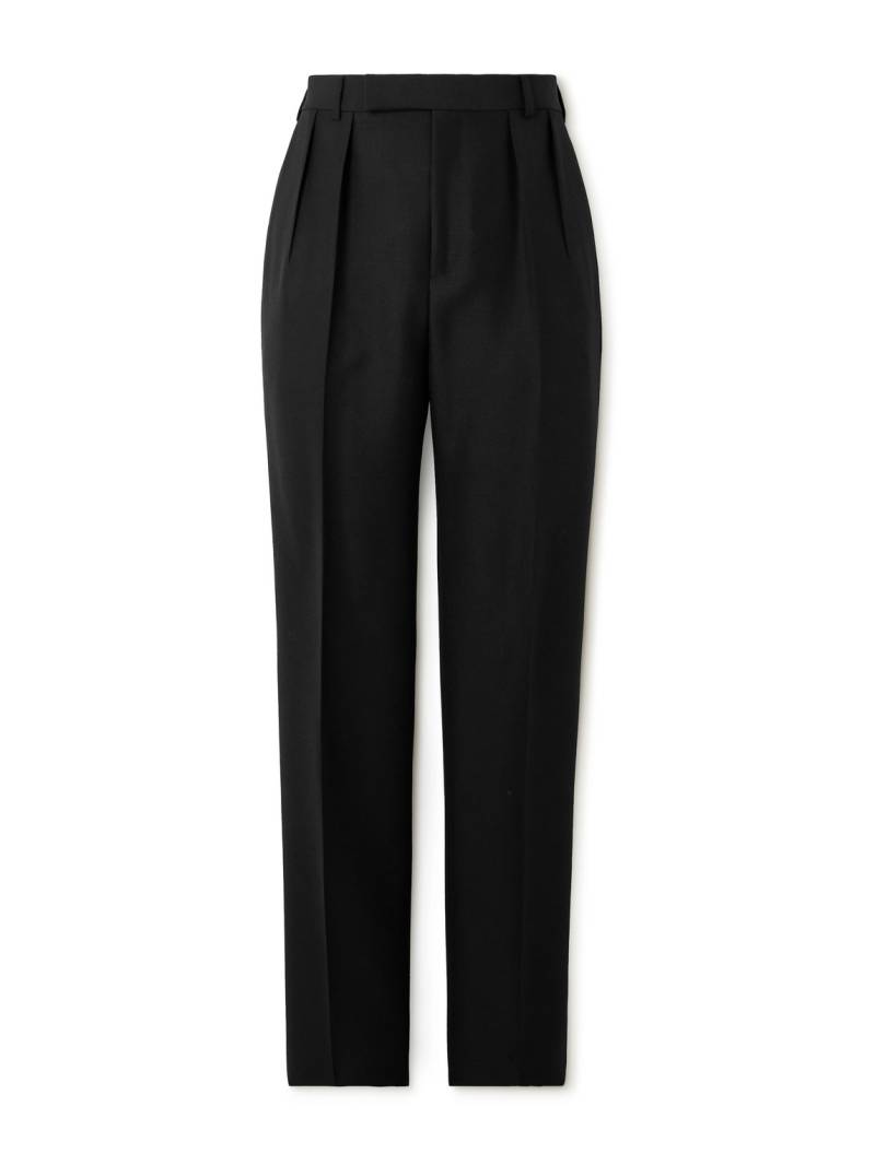 CELINE - Keith Slim-Fit Pleated Wool and Mohair-Blend Twill Trousers - Men - Black - IT 46 von CELINE