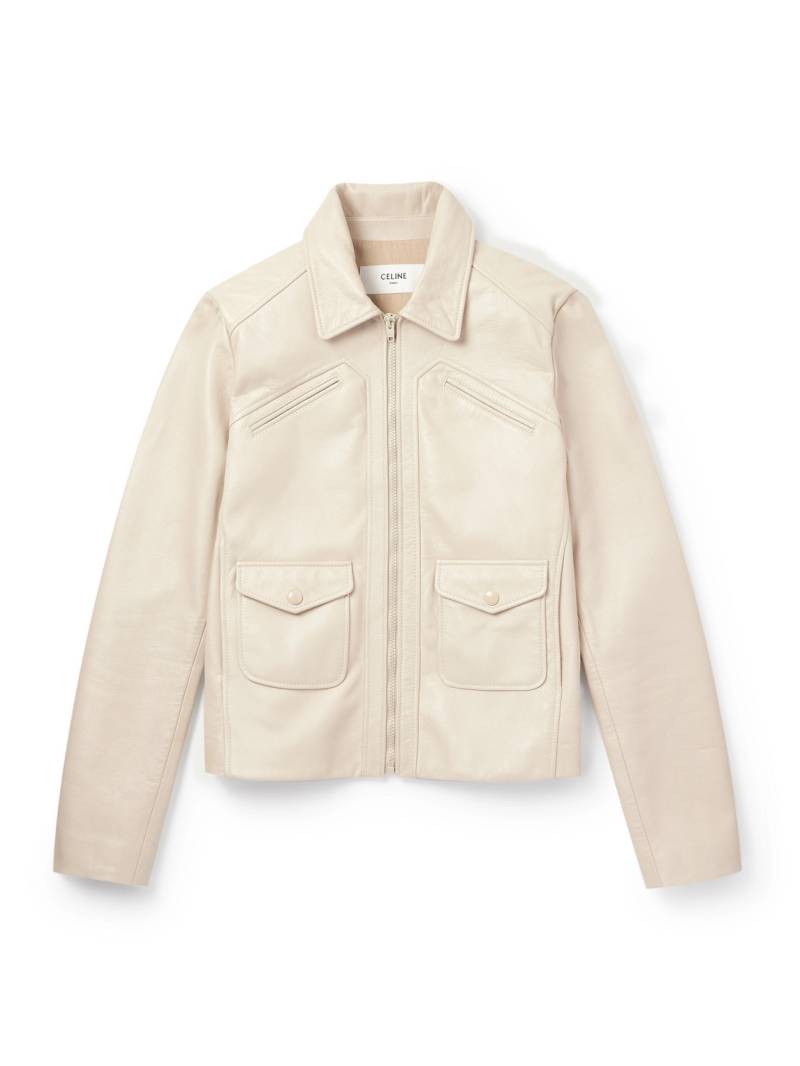 CELINE - Leather Blouson Jacket - Men - Neutrals - IT 48 von CELINE
