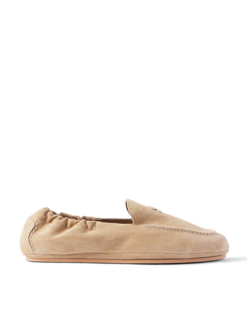 CELINE - Logo-Appliquéd Suede Loafers - Men - Neutrals - EU 43 von CELINE