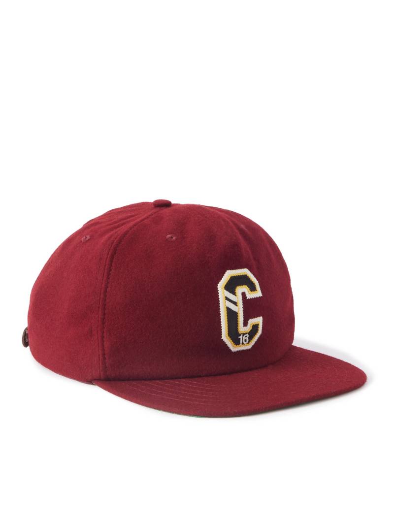 CELINE - Logo-Appliquéd Wool-Felt Baseball Cap - Men - Burgundy - L von CELINE