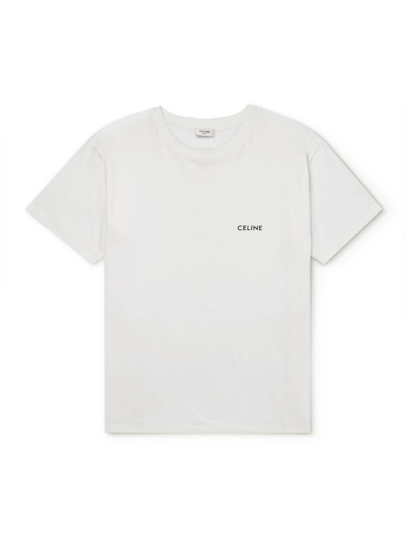 CELINE - Logo-Embroidered Cotton-Jersey T-Shirt - Men - White - XXL von CELINE