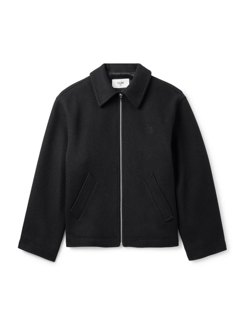 CELINE - Logo-Embroidered Wool-Felt Jacket - Men - Black - IT 44 von CELINE