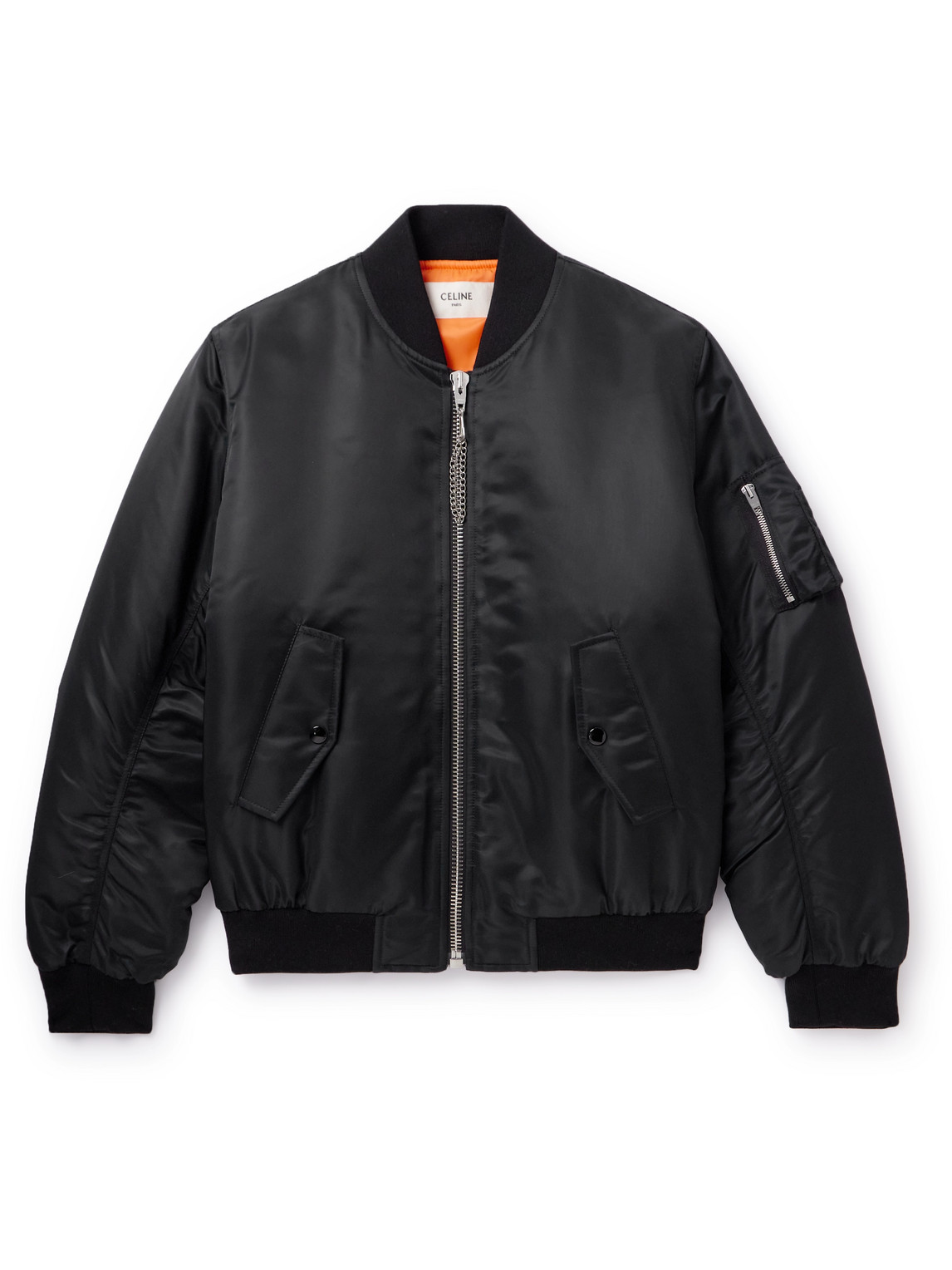 CELINE - Logo-Print Chain-Embellished Shell Bomber Jacket - Men - Black - IT 48 CELINE - Logo-Print Chain-Embellished Shell Bomber Jacket - Men - Black - IT 48 von CELINE