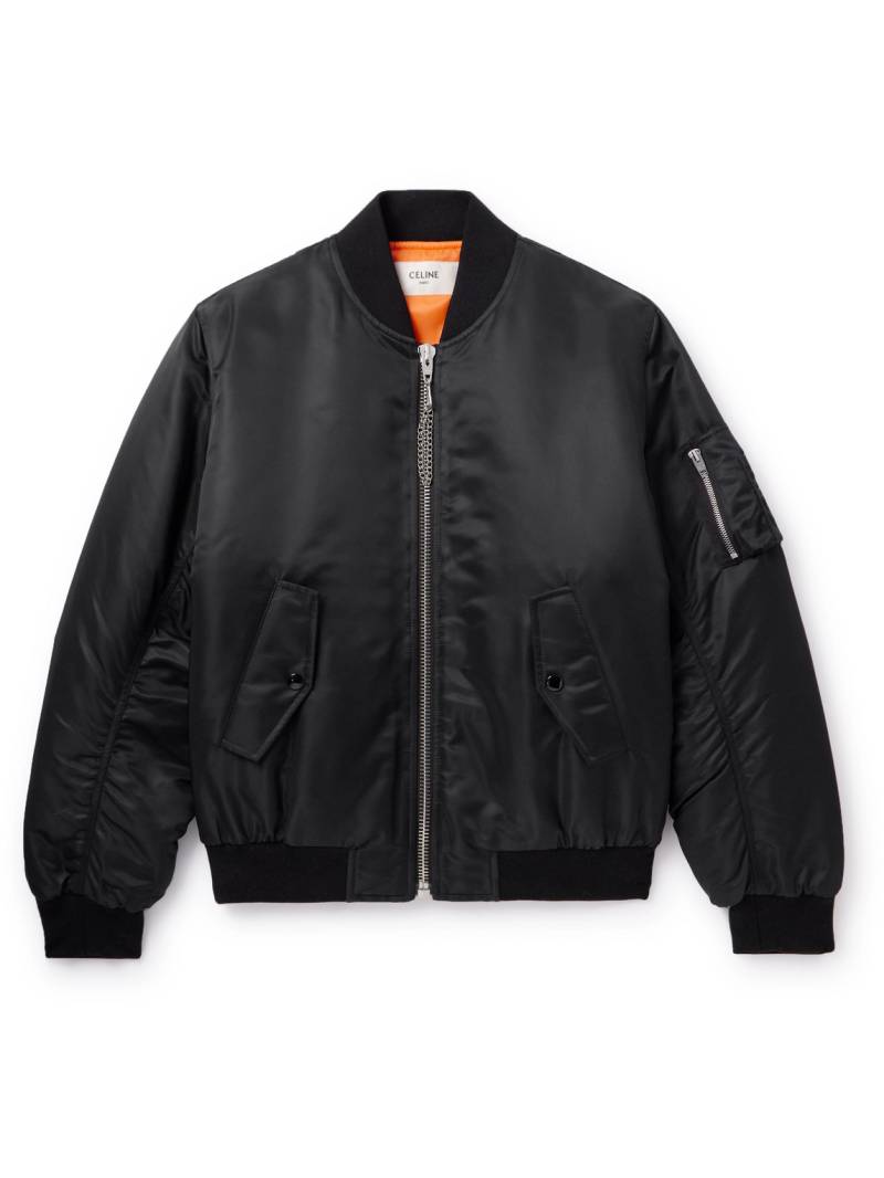 CELINE - Logo-Print Chain-Embellished Shell Bomber Jacket - Men - Black - IT 50 von CELINE
