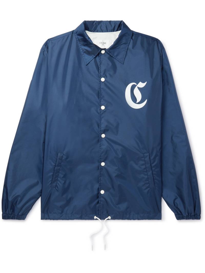CELINE - Logo-Print Shell Coach Jacket - Men - Blue - IT 48 von CELINE