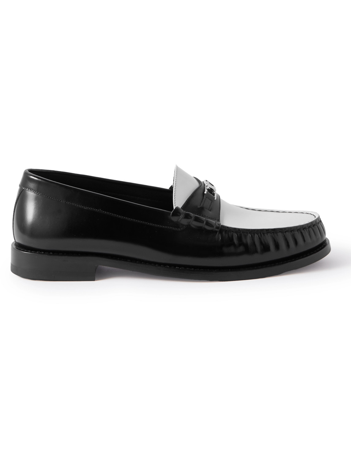 CELINE - Luco Triomphe Two-Tone Leather Loafers - Men - Black - EU 45 von CELINE