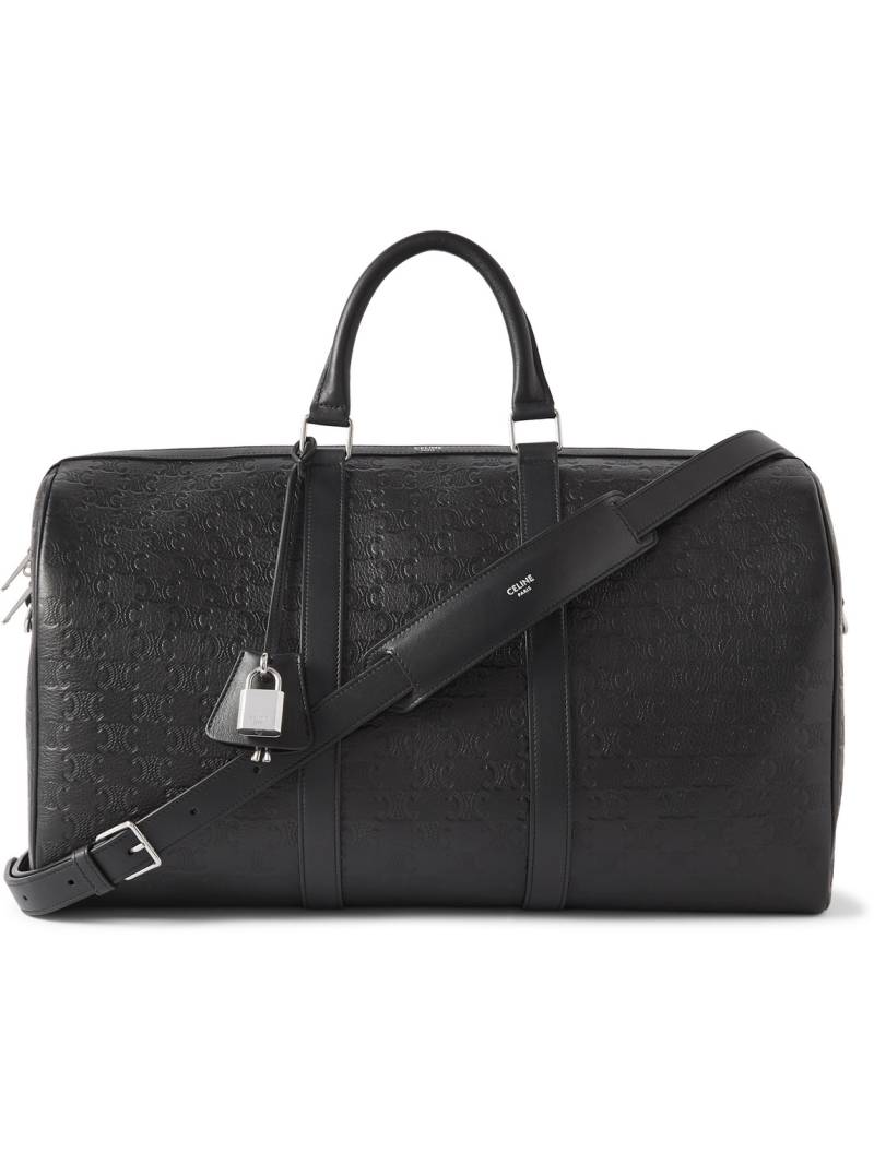CELINE - Medium Voyage Logo-Debossed Leather Holdall - Men - Black von CELINE