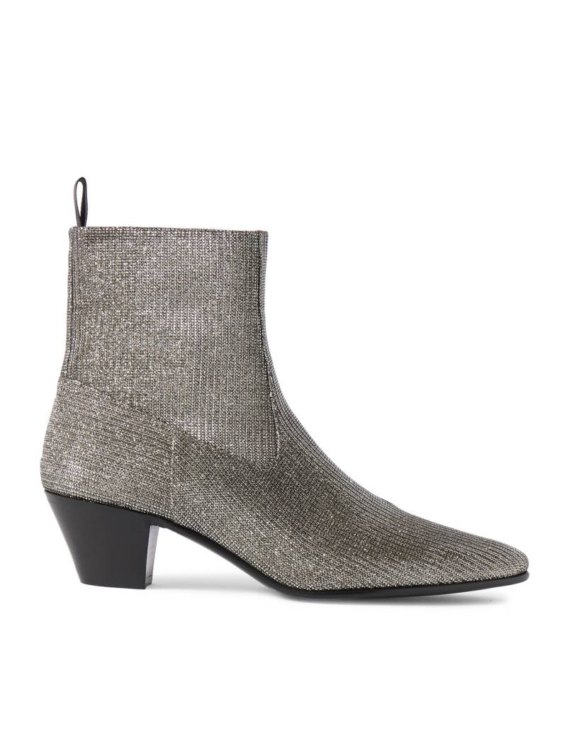 CELINE - Metallic Ribbed-Knit Chelsea Boots - Men - Silver - EU 41.5 von CELINE