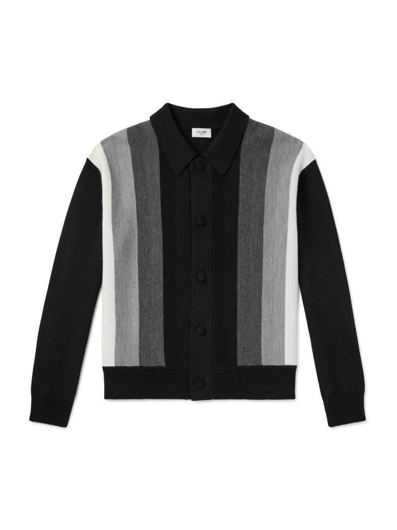 CELINE - Slim-Fit Striped Wool Cardigan - Men - Gray - L CELINE - Slim-Fit Striped Wool Cardigan - Men - Gray - L von CELINE