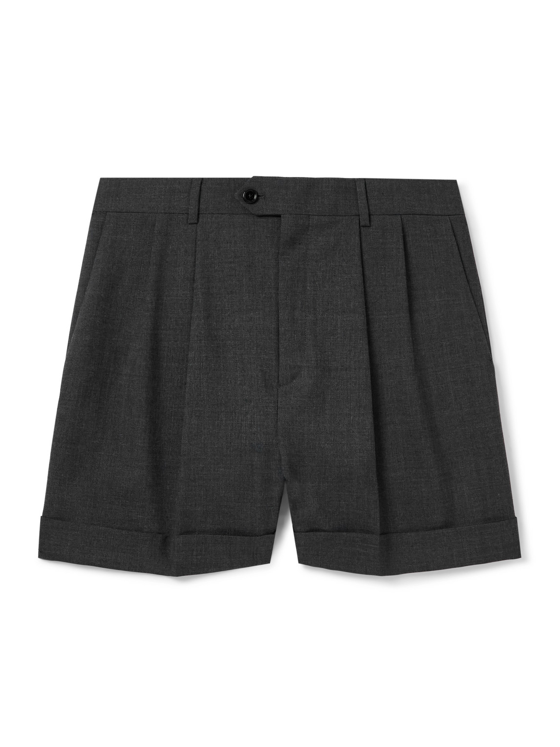 CELINE - Straight-Leg Pleated Wool Shorts - Men - Gray - IT 56 von CELINE