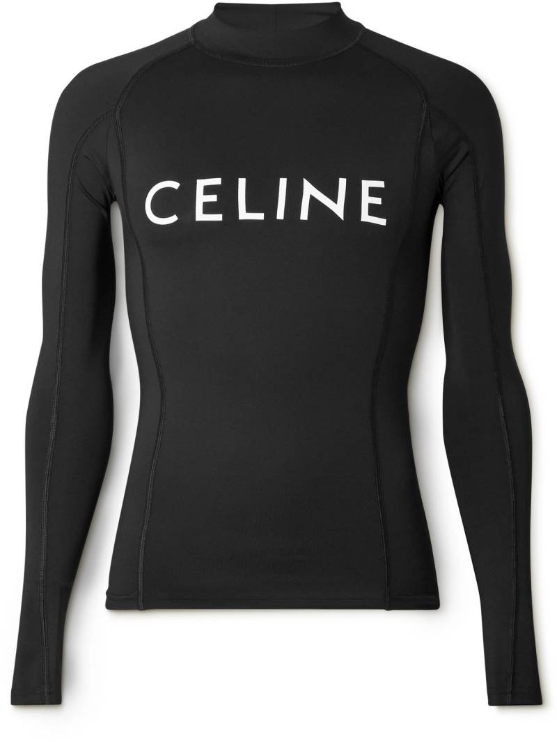 CELINE - Surf Logo-Print Stretch-Jersey T-Shirt - Men - Black - XS von CELINE