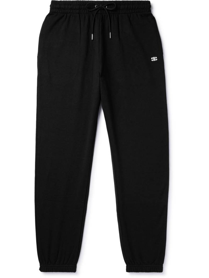 CELINE - Tapered Cotton and Cashmere-Blend Jersey Sweatpants - Men - Black - S von CELINE