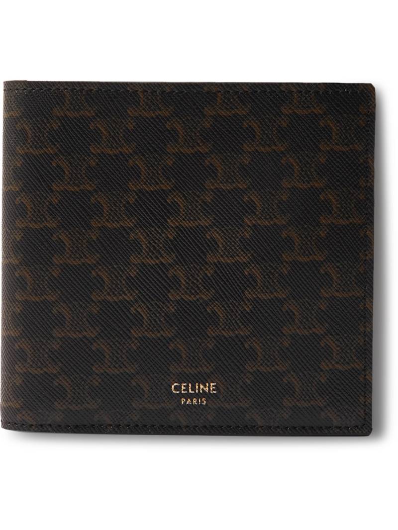CELINE - Triomphe Leather-Trimmed Coated-Canvas Billfold Wallet - Men - Black CELINE - Triomphe Leather-Trimmed Coated-Canvas Billfold Wallet - Men - Black von CELINE