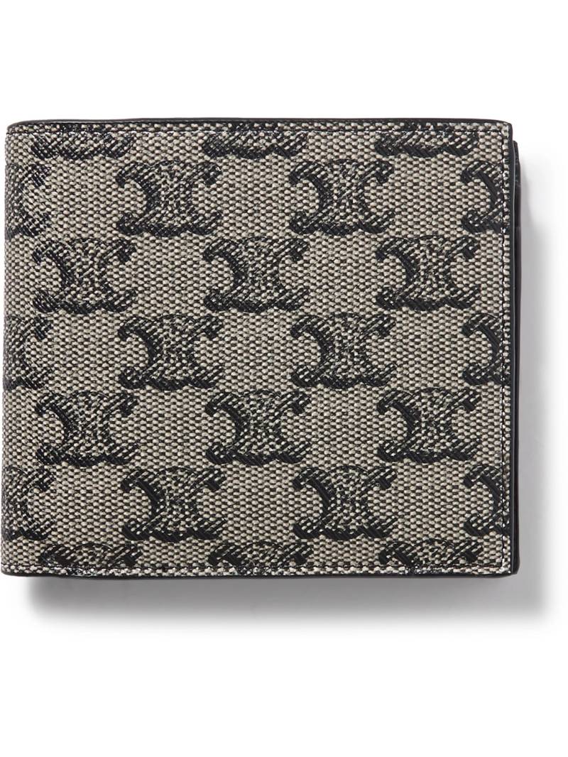 CELINE - Triomphe Leather-Trimmed Coated-Canvas Billfold Wallet - Men - Neutrals CELINE - Triomphe Leather-Trimmed Coated-Canvas Billfold Wallet - Men - Neutrals von CELINE