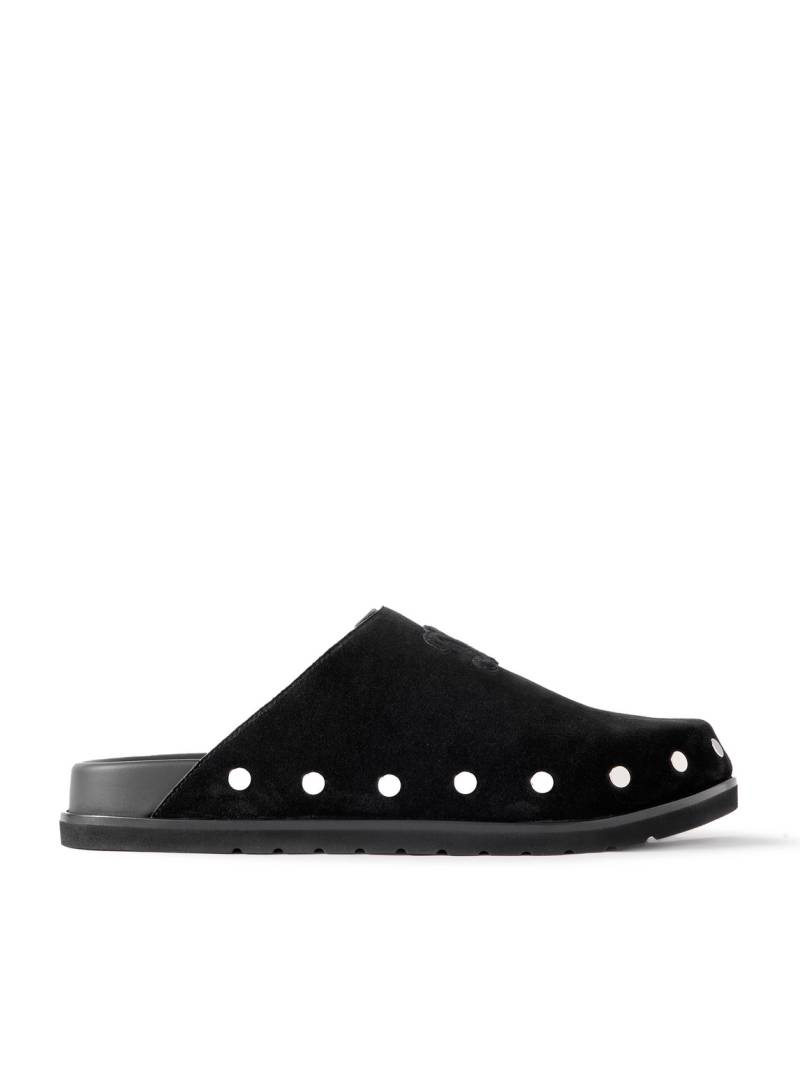 CELINE - Triomphe Logo-Appliquéd Studded Suede Mules - Men - Black - EU 40 von CELINE