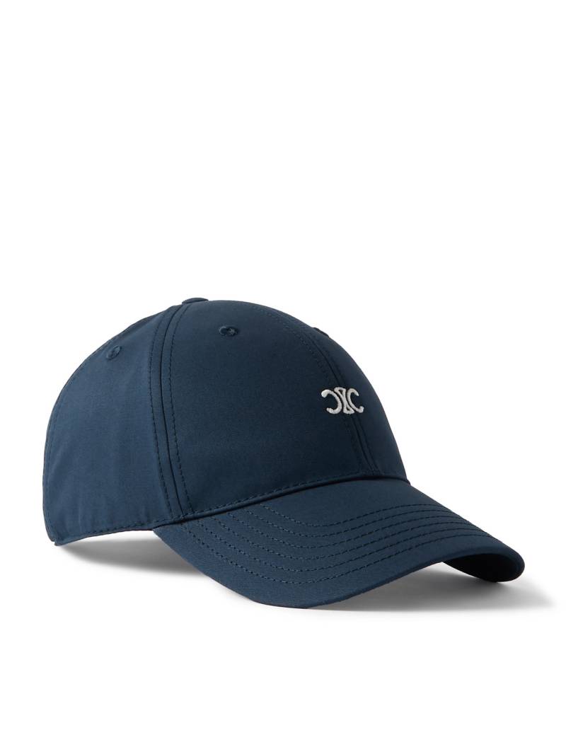 CELINE - Triomphe Logo-Embroidered Cotton-Gabardine Baseball Cap - Men - Blue - M von CELINE