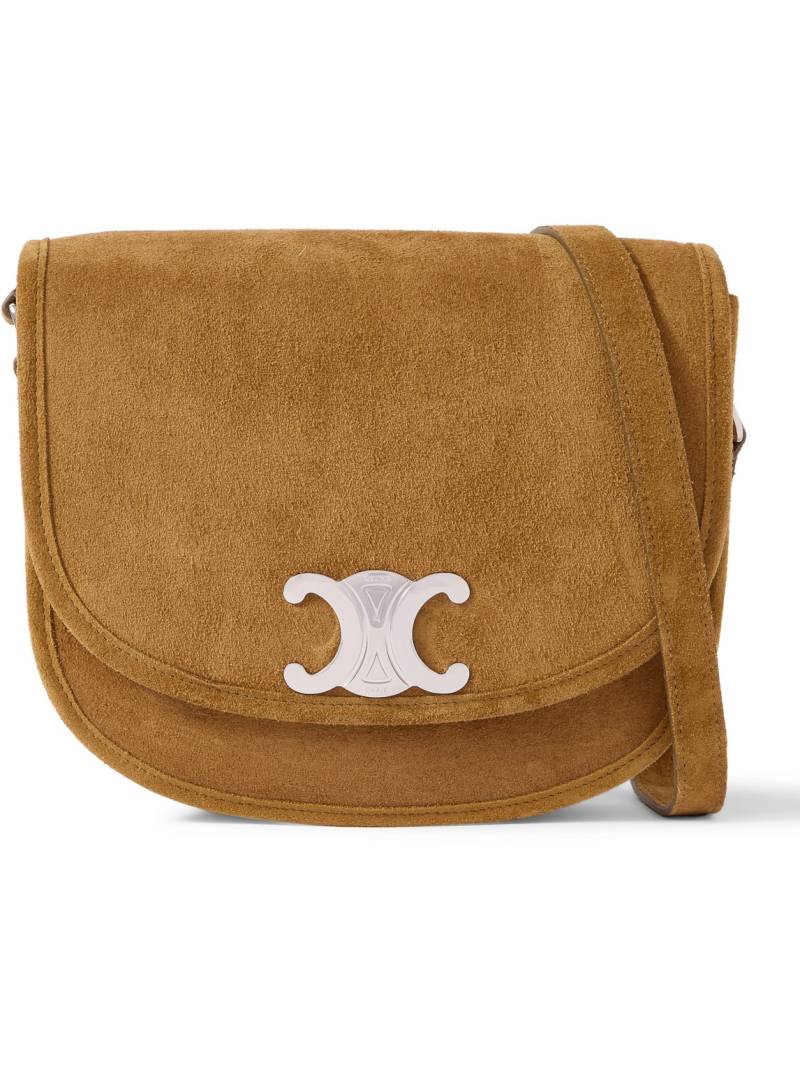 CELINE - Triomphe Medium Suede Messanger Bag - Men - Brown von CELINE