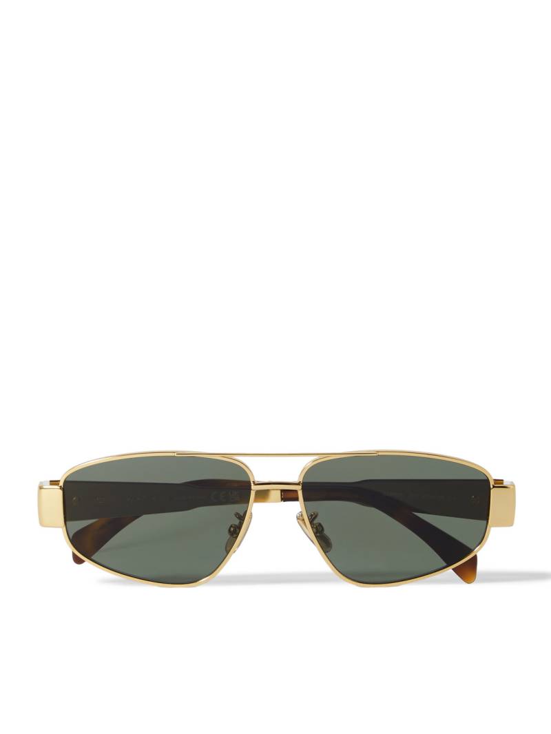 CELINE - Triomphe Metal 03 D-Frame Gold-Tone Sunglasses - Men - Gold von CELINE