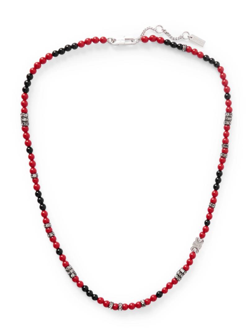 CELINE - Triomphe Silver-Tone Multi-Stone Necklace - Men - Red von CELINE
