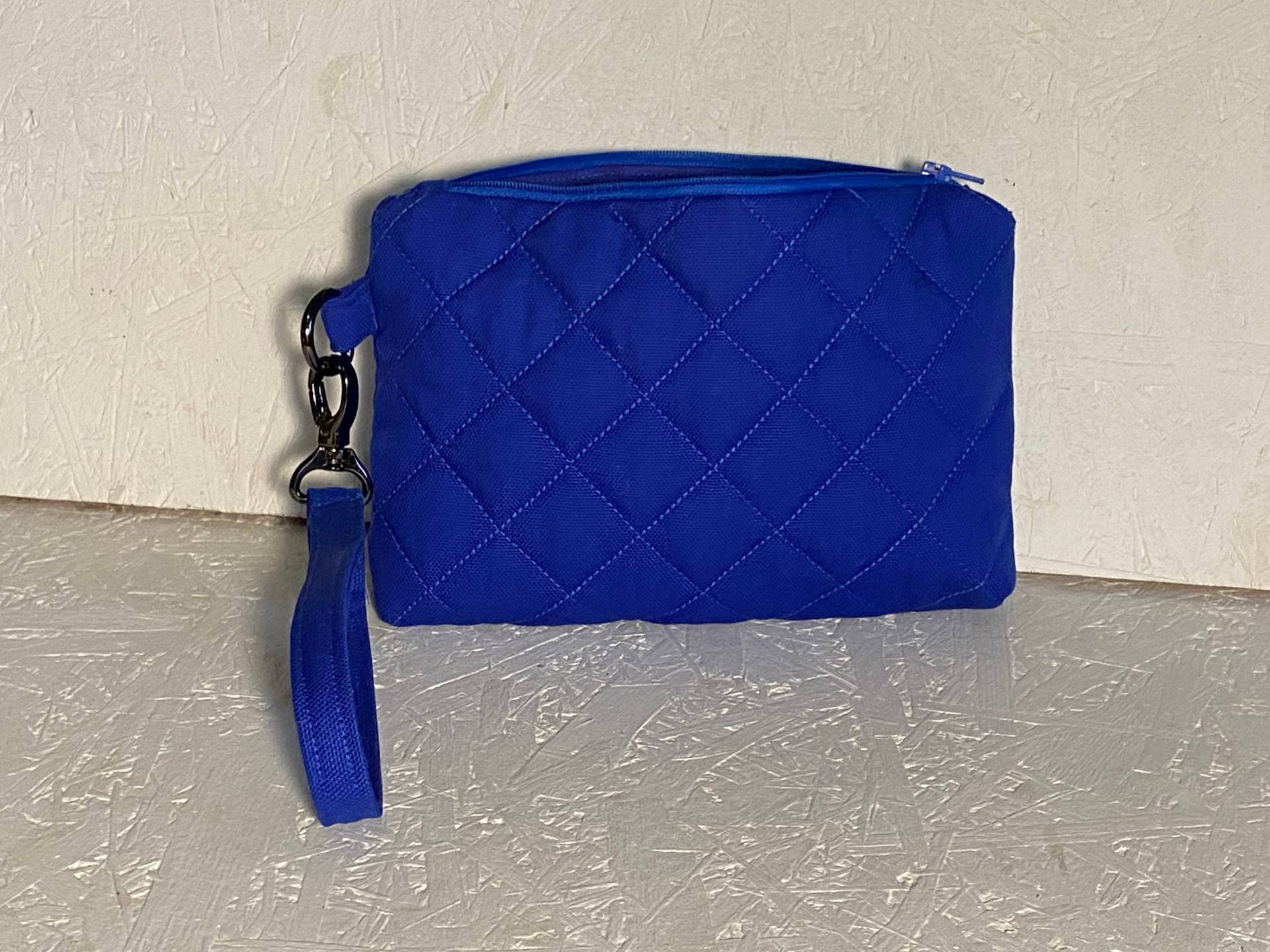 Blaue Gesteppte Kosmetiktasche/Kosmetiktasche/Kosmetiktasche Nähen/Kosmetiktasche von CELINICRAFTS