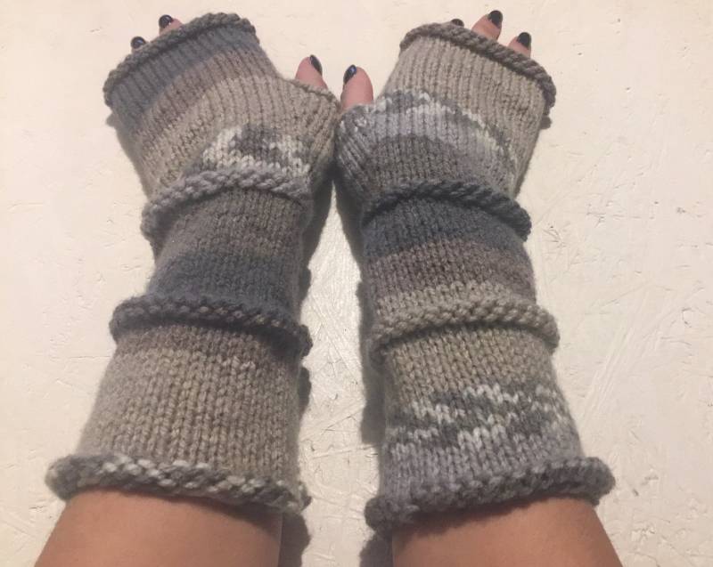 Fingerlose Handschuhe Strick Armstulpen Lange Boho Handstulpen Frauen Handgelenk Bunte Versandfertig von CELINICRAFTS