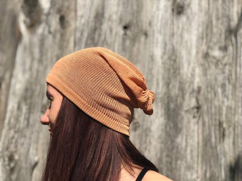 Frauen Sommer Leinen Hut Sommerhut, Orange Hut, Slouchy Sonnenhut, Frau Spitze von CELINICRAFTS