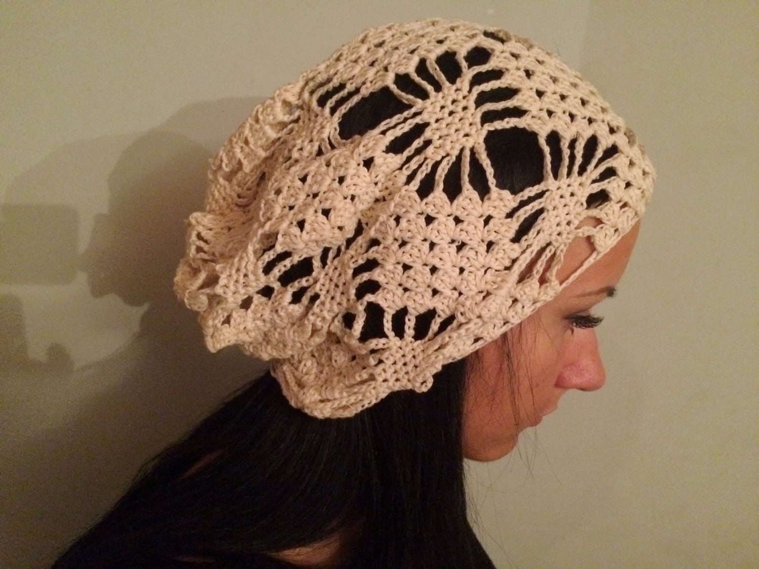 Frauen Sommer Slouchy Hat, Sahne Hat Gehäkelte Sommer-Hut, Hut, Sonnenhut, Hut Häkelmütze Womens Hat von CELINICRAFTS