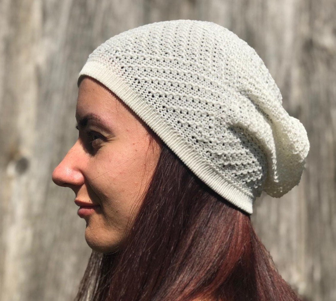 Frauen Strickmütze Sommermütze, Beanie Hut, Sonnenhut, Aus Baumwolle von CELINICRAFTS