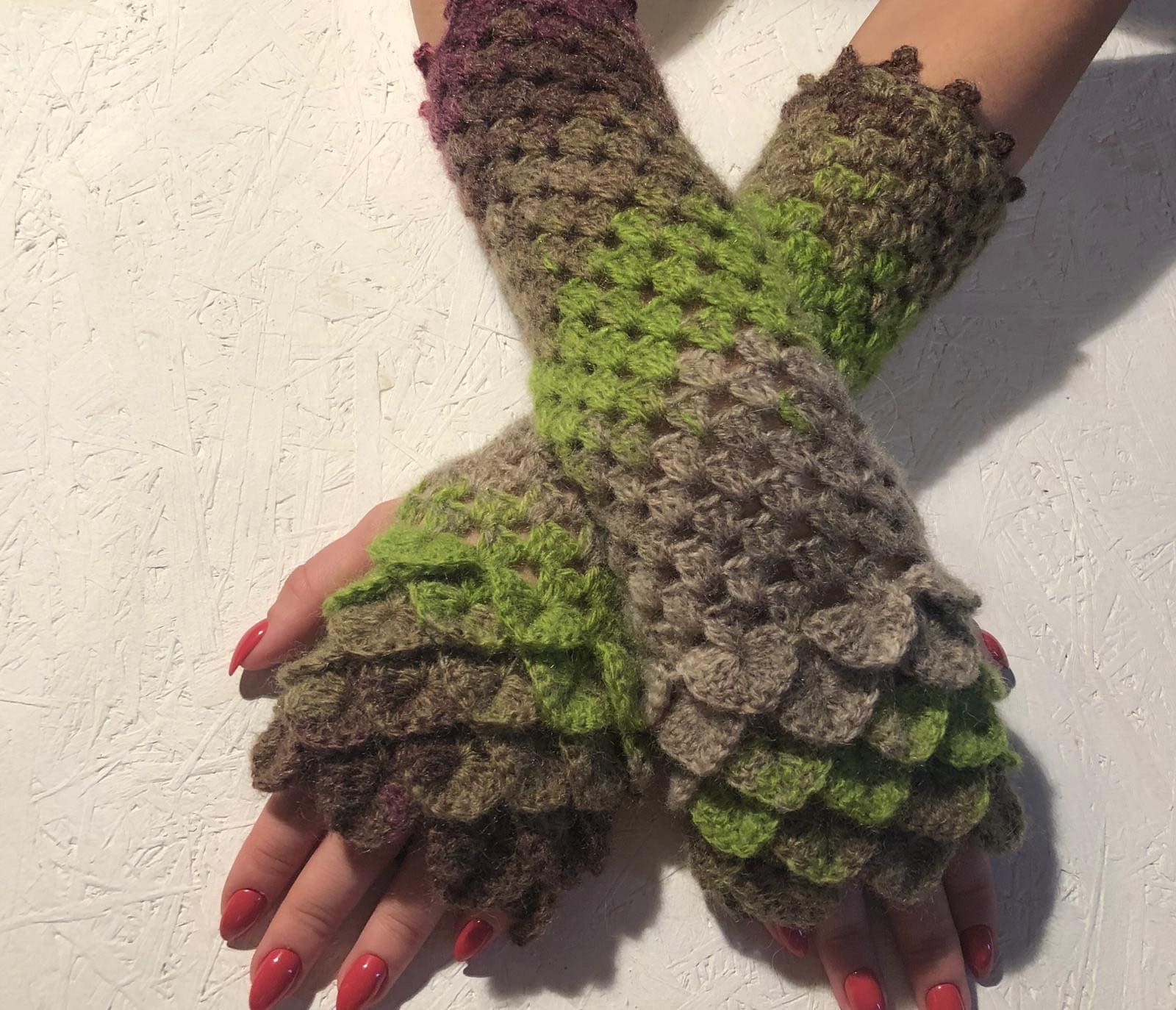 Neu Grüne Lange Handschuhe/Armstulpen/ Geschenk Für Frauen von CELINICRAFTS