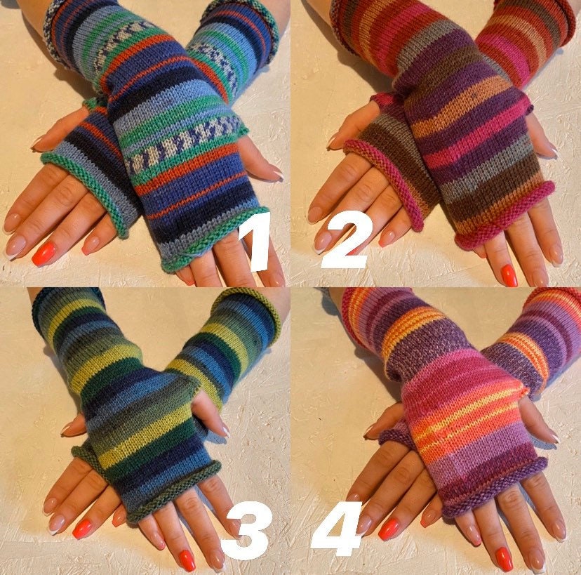 Neue Fingerlose Handschuhe, Armstulpen in 4 Farben, Regenbogen Accessoires, Armstulpen, Sofort Versandfertig von CELINICRAFTS