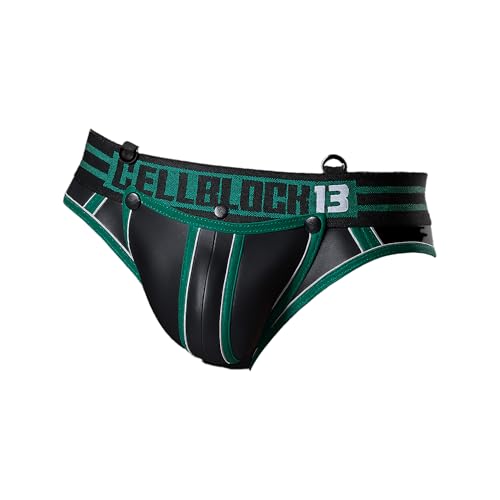 CELLBLOCK 13 Mercury Jock Brief w/C-Ring + Removable Pouch Green - 1x Größe M von CELLBLOCK 13
