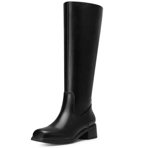CELLENZ Kniehohe Damenstiefel: 4,5 cm niedriger Absatz, flacher Reitstiefel, quadratischer Zehenbereich, seitlicher Reißverschluss, lange Stiefel, Herbstmode, breite Wade, hohe Stiefel, Schwarz, 39 EU CELLENZ Kniehohe Damenstiefel: 4,5 cm niedriger Absatz, flacher Reitstiefel, quadratischer Zehenbereich, seitlicher Reißverschluss, lange Stiefel, Herbstmode, breite Wade, hohe Stiefel, Schwarz, 39 EU von CELLENZ