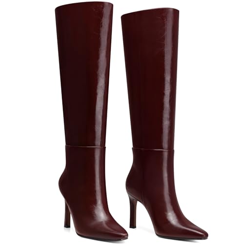 CELLENZ Kniehohe Damenstiefel: 8,9 cm Stiletto-Absatz, breite Wade, hohe Stiefel, 2025 Herbst, modisch, trendiger Absatz, Stiefel für Party, Ausgehen, Date, Tanzen, Braun, 41 EU CELLENZ Kniehohe Damenstiefel: 8,9 cm Stiletto-Absatz, breite Wade, hohe Stiefel, 2025 Herbst, modisch, trendiger Absatz, Stiefel für Party, Ausgehen, Date, Tanzen, Braun, 41 EU von CELLENZ