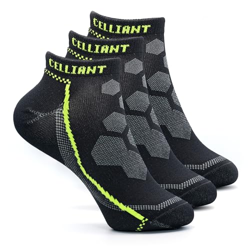 CELLIANT Unisex Infrarot (IR) Energizing Sport Knöchelsocken, Schwarz (3 Paar), Medium von CELLIANT