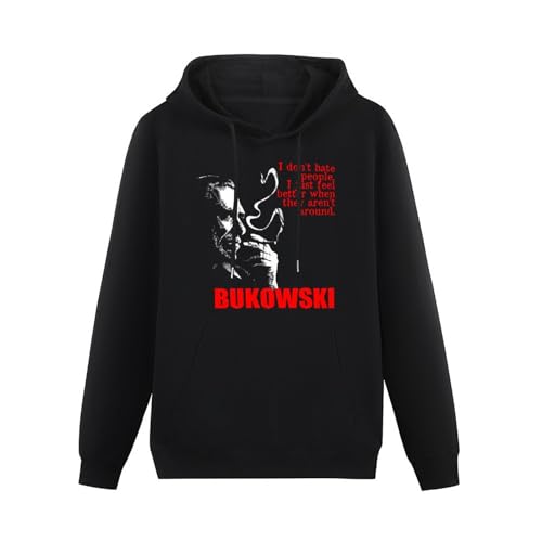 Charles Bukowski I Dont Hate People. Quote Hoodies Long Sleeve Pullover Loose Hoody Men Sweatershirt Size 3XL von CELeus