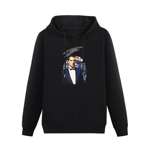 Falco at The Cafe Mens Hoody Graphic Design Photo Manipulation Collage Cafe Demel Vienna Austria Man Evening Attire Bar Autograph Size XL von CELeus