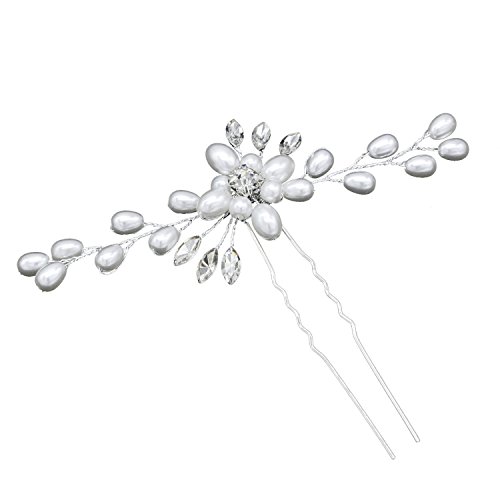 1/4pc Silber Farbe Perle Kristall Hochzeit Haar Kämme Haar Zubehör für Braut Blume Kopfschmuck Frauen Braut Haar ornamente Schmuck von CEMELI