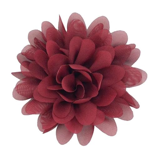 CEMELI 10 * 11 CM 4 stücke Silber Chiffon Tuch Blume Anstecknadel Abzeichen Blume Corsage Satin Blume/rose Anstecknadel Brosche Pin Für Frauen Braut von CEMELI