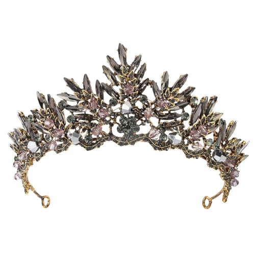 CEMELI 135 * 60 MM Schwarze Zweige Barock Kristall Brautkrone Für Hochzeit Tiara Prinzessin Königin Krone Strass Braut Stirnband Für Mädchen Frauen von CEMELI