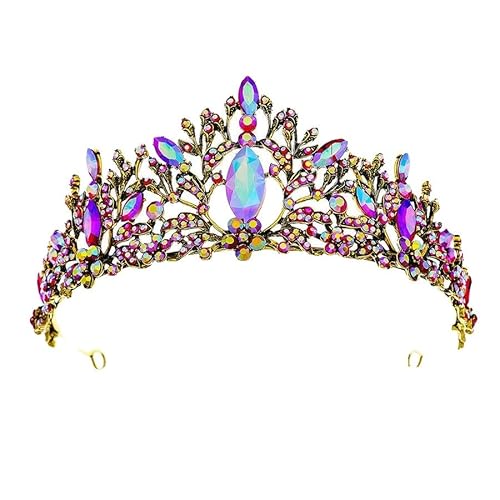 CEMELI 135 * 70mm Barock Kristall Braut Krone Für Hochzeit Tiara Prinzessin Königin Krone Strass Braut Stirnband von CEMELI