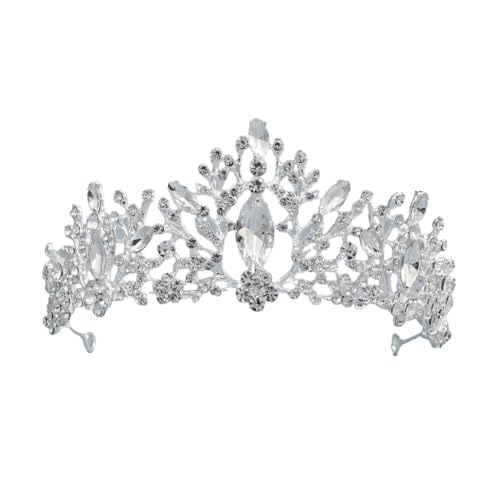 CEMELI 135 * 70mm Barock Kristall Braut Krone Für Hochzeit Tiara Prinzessin Königin Krone Strass Braut Stirnband von CEMELI